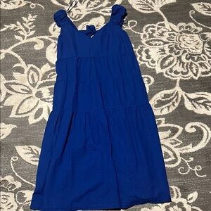 Old Navy Blue Maxi Sundress with Puff Sleeves